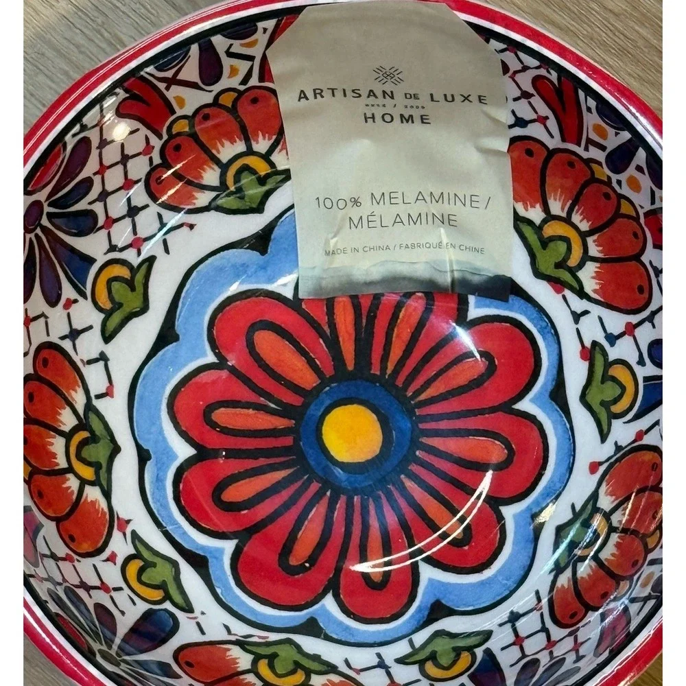 Artisan De Luxe 3 Part DIP SERVING BOWLS Red Spanish Tile NEW‎ 14.5